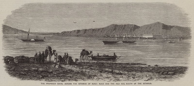 The Proposed Canal across the Isthmus of Suez, Suez and the Red Sea, South of the Isthmus (engraving) بواسطة مدرسة اللغة الإنجليزية