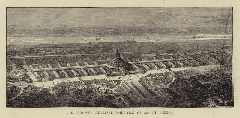 The Proposed Universal Exhibition of 1873 at Vienna (engraving) بواسطة مدرسة اللغة الإنجليزية