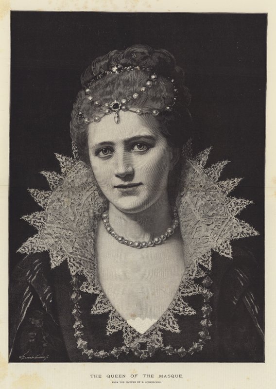 The Queen of the Masque (engraving) بواسطة مدرسة اللغة الإنجليزية