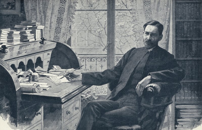The Reverend Hugh Price Hughes in his Study (litho) بواسطة مدرسة اللغة الإنجليزية