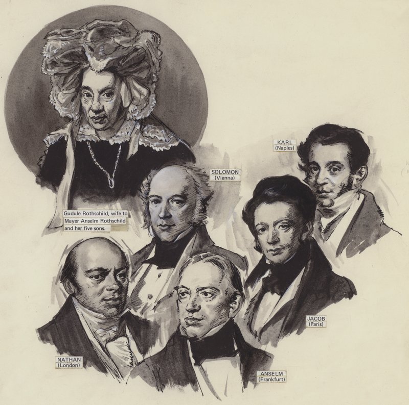The Rothschild Family (gouache on paper) بواسطة مدرسة اللغة الإنجليزية