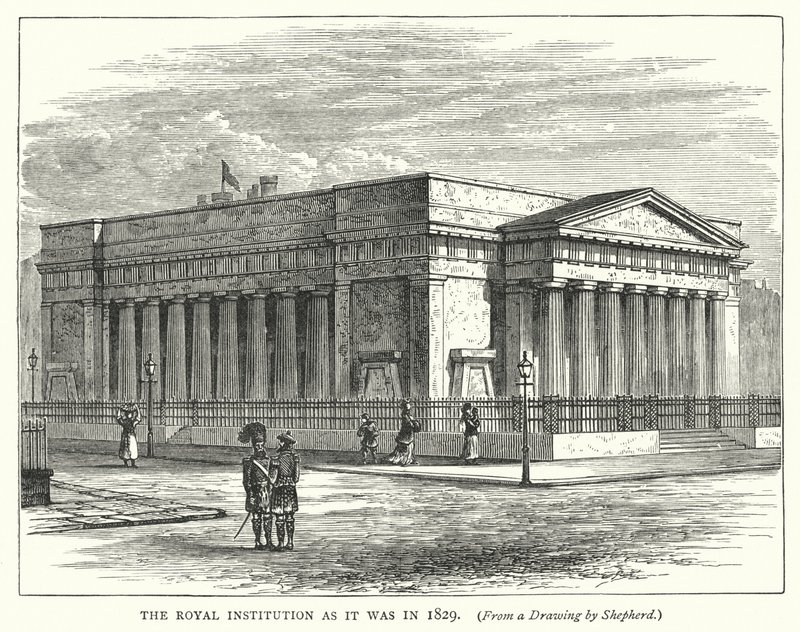 The Royal Institution as it was in 1829 (engraving) بواسطة مدرسة اللغة الإنجليزية