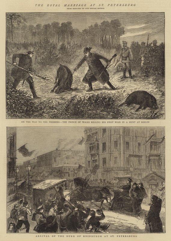 The Royal Marriage at St Petersburg (engraving) بواسطة مدرسة اللغة الإنجليزية