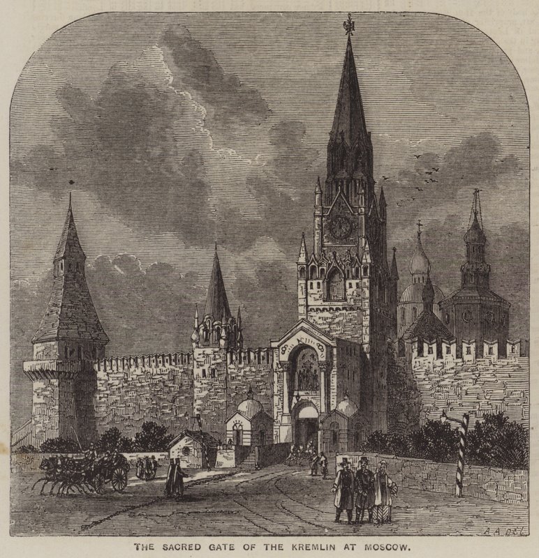 The Sacred Gate of the Kremlin at Moscow (engraving) بواسطة مدرسة اللغة الإنجليزية