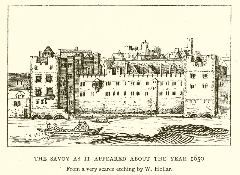 The Savoy كما ظهر في عام 1650 بواسطة مدرسة اللغة الإنجليزية