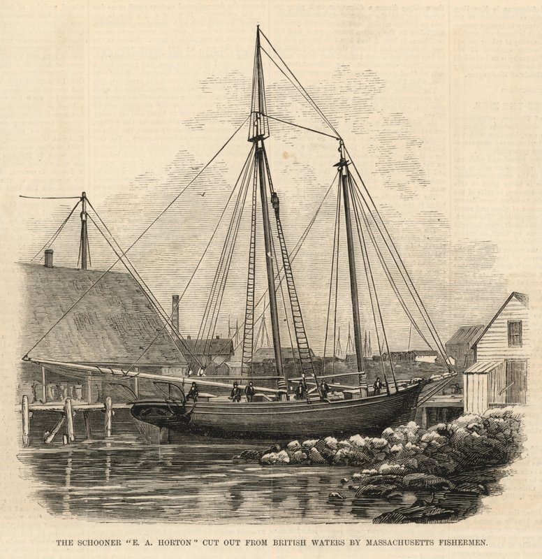 قطع Schooner EA Horton من المياه البريطانية من قبل صيادي ماساتشوستس بواسطة مدرسة اللغة الإنجليزية