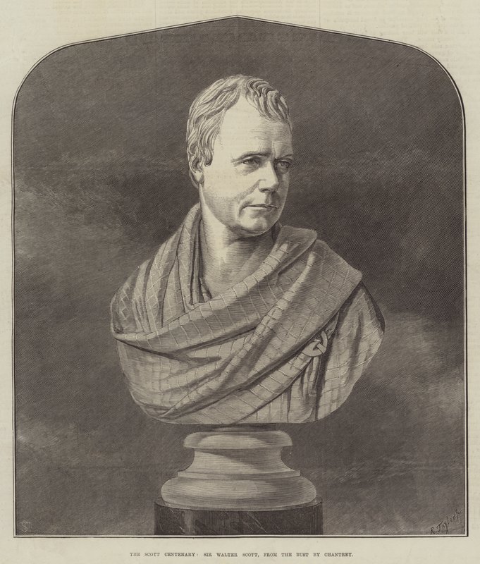 The Scott Centenary, Sir Walter Scott, from the Bust by Chantrey (engraving) بواسطة مدرسة اللغة الإنجليزية