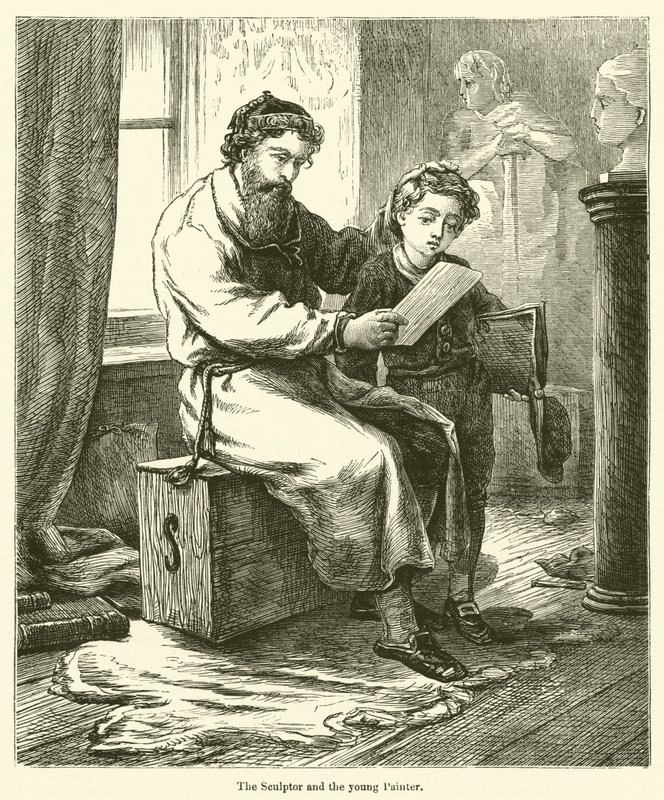 النحات والرسام الشاب (نقش) بواسطة مدرسة اللغة الإنجليزية