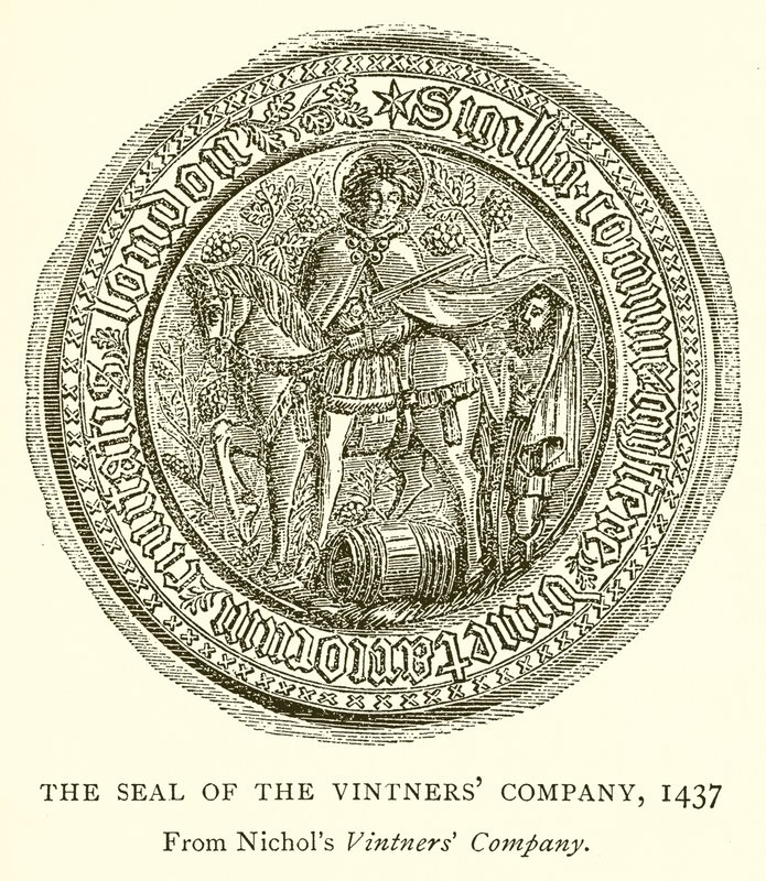 ختم شركة Vintners ، 1437 بواسطة مدرسة اللغة الإنجليزية