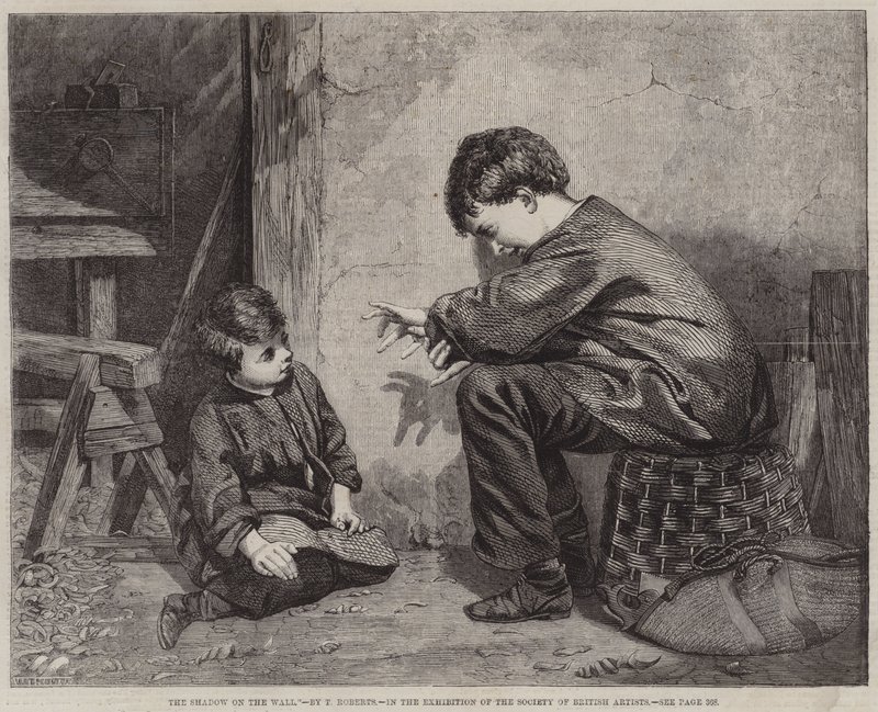 The Shadow on the Wall (engraving) بواسطة مدرسة اللغة الإنجليزية