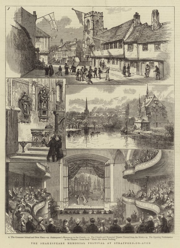 The Shakespeare Memorial Festival at Stratford-on-Avon (engraving) بواسطة مدرسة اللغة الإنجليزية