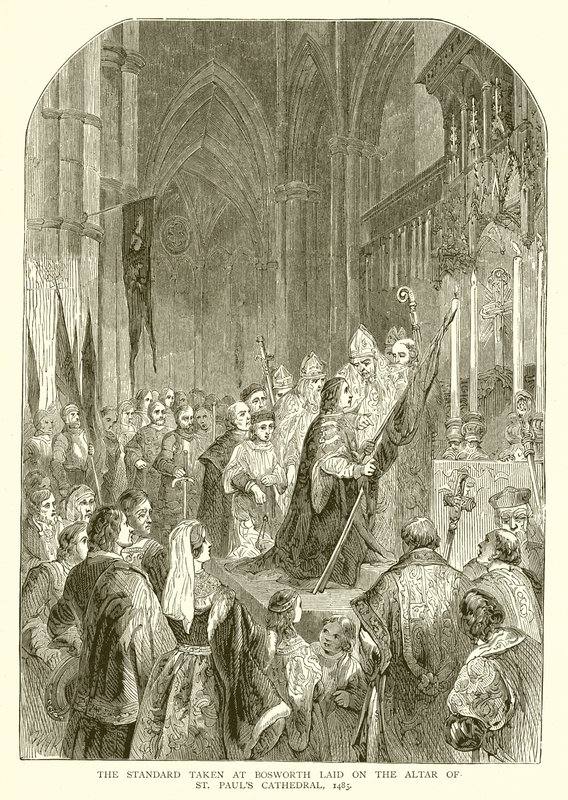 المعيار الذي اتخذ في Bosworth Laid على مذبح كاتدرائية القديس بولس ، 1485 بواسطة مدرسة اللغة الإنجليزية