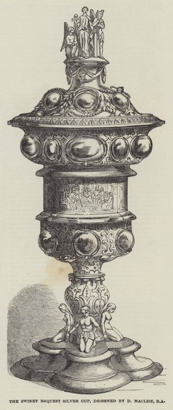 كأس Swiney Bequest الفضي ، من تصميم D Maclise ، RA (نقش) بواسطة مدرسة اللغة الإنجليزية