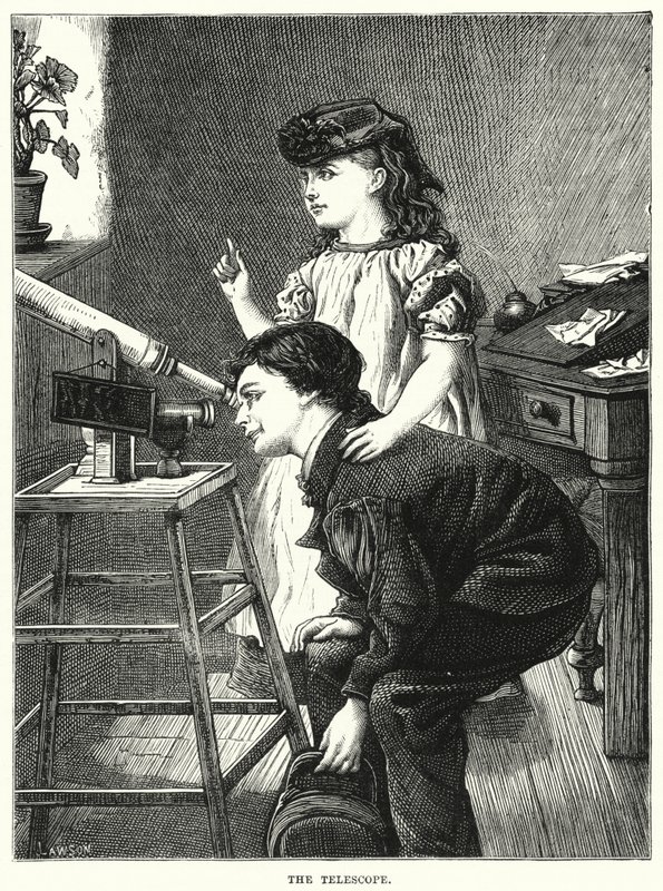 The Telescope (engraving) بواسطة مدرسة اللغة الإنجليزية