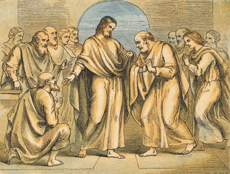 The Unbelief of Thomas (نقش ملون) بواسطة مدرسة اللغة الإنجليزية