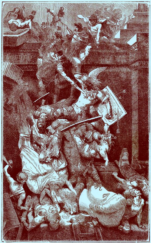 المخربون في روما ، رسم توضيحي من تاريخ العالم المصور ، تم نشره عام 1880 (صورة محسنة رقميًا) بواسطة مدرسة اللغة الإنجليزية