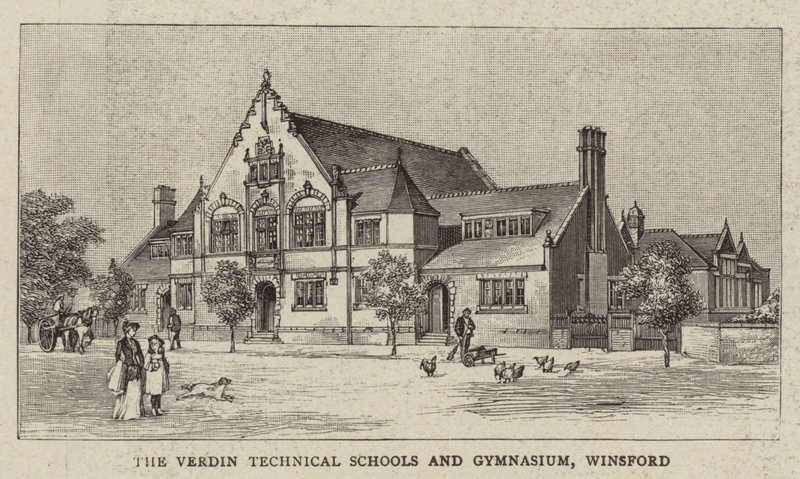 The Verdin Technical Schools and Gymnasium, Winsford (engraving) بواسطة مدرسة اللغة الإنجليزية