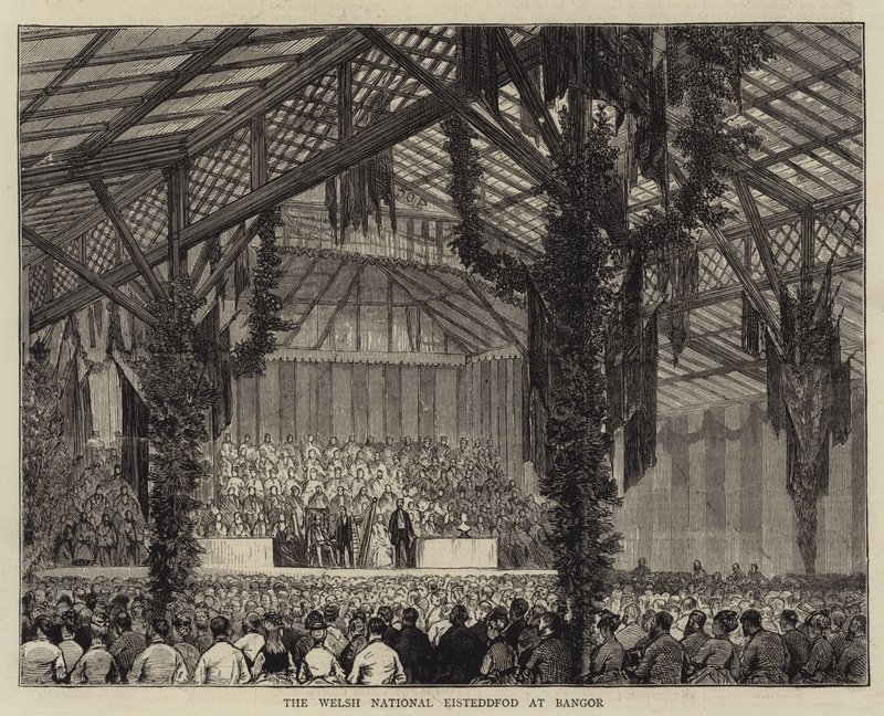 The Welsh National Eisteddfod at Bangor (engraving) بواسطة مدرسة اللغة الإنجليزية
