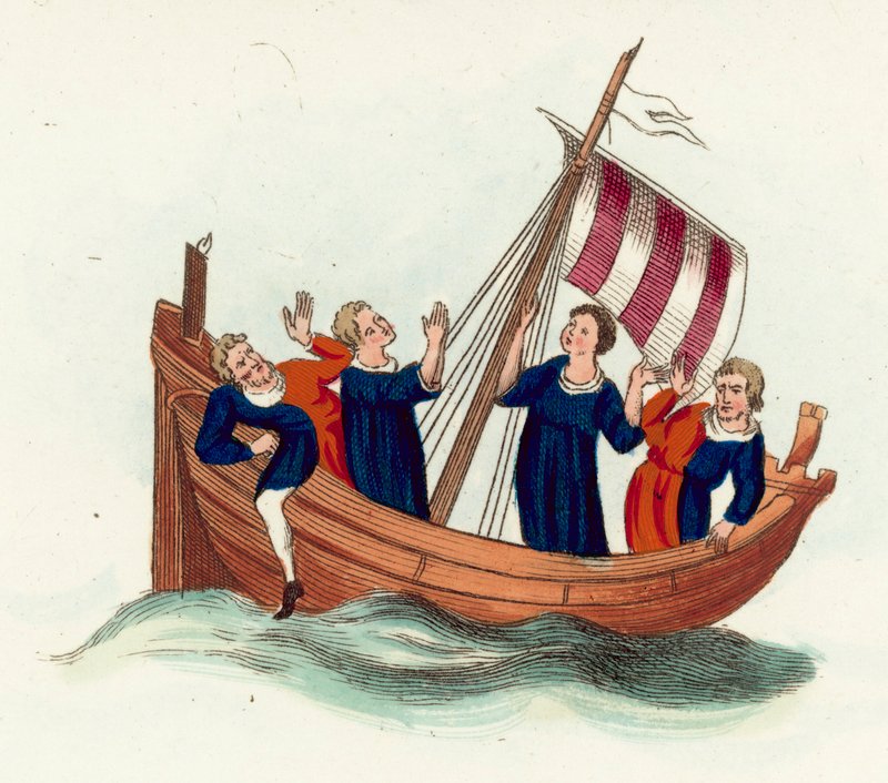 The White Ship (coloured engraving) بواسطة مدرسة اللغة الإنجليزية