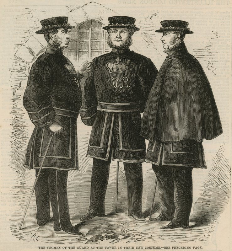 Yeomen of the Guard في البرج في زيهم الجديد بواسطة مدرسة اللغة الإنجليزية