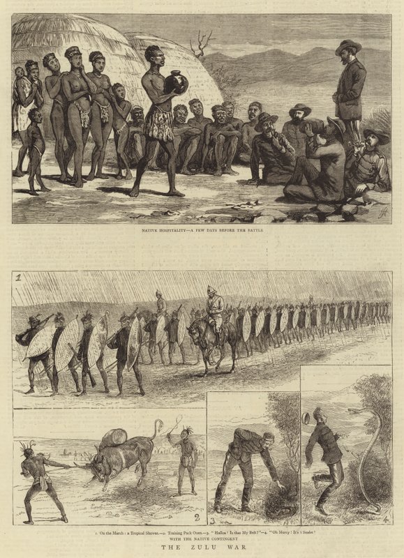 The Zulu War (engraving) بواسطة مدرسة اللغة الإنجليزية