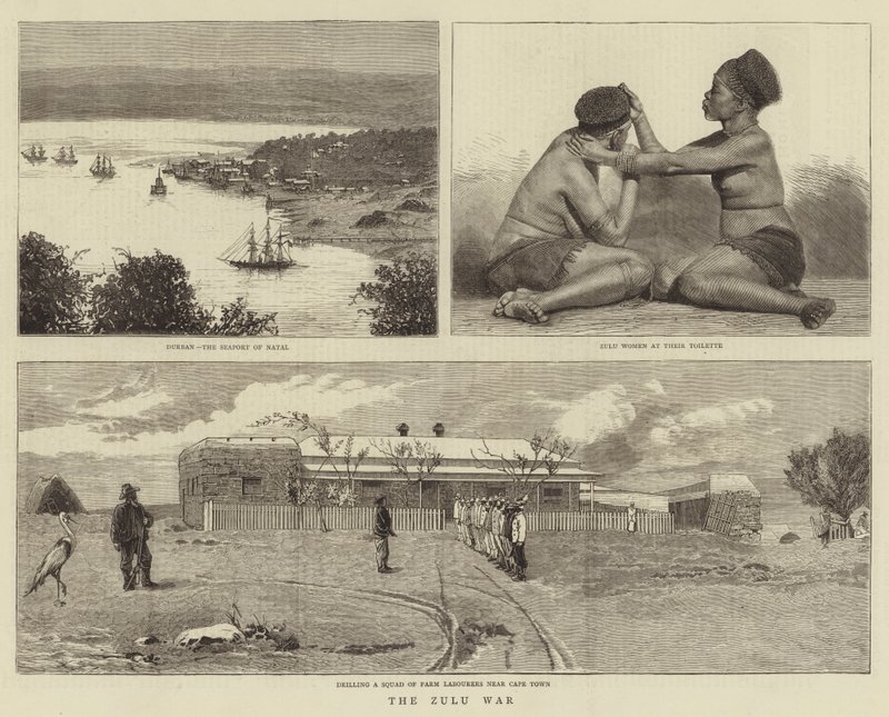 The Zulu War (engraving) بواسطة مدرسة اللغة الإنجليزية