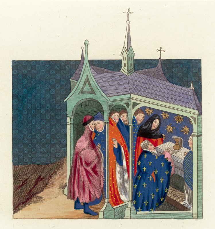 The accord between The Earl Of Northumberland and King Richard II (coloured engraving) بواسطة مدرسة اللغة الإنجليزية