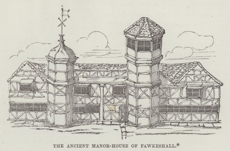 The ancient manor-house of Fawkeshall (engraving) بواسطة مدرسة اللغة الإنجليزية