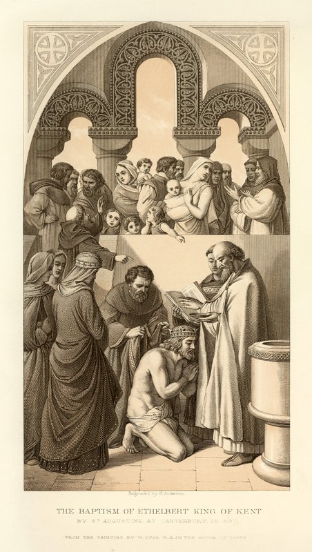 معمودية Ethelbert King of Kent بواسطة مدرسة اللغة الإنجليزية