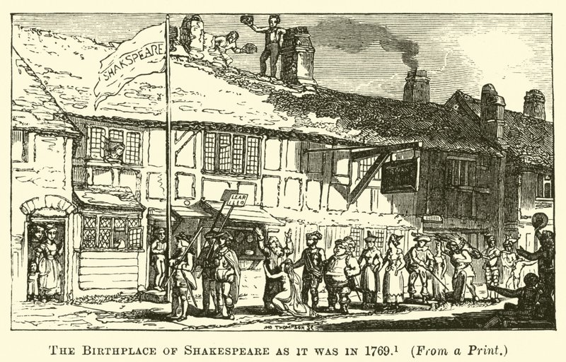 مسقط رأس شكسبير كما كان في عام 1769 بواسطة مدرسة اللغة الإنجليزية