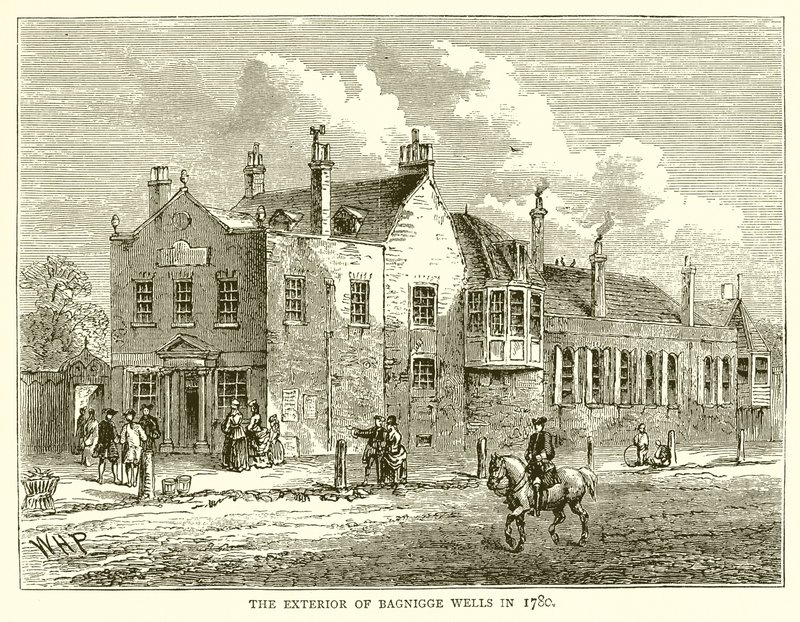 الخارج من Bagnigge Wells في 1780 بواسطة مدرسة اللغة الإنجليزية