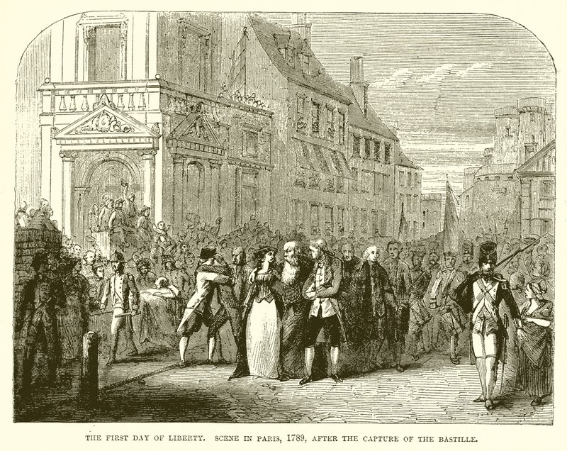 اليوم الأول للحرية. مشهد في باريس ، 1789 ، بعد الاستيلاء على الباستيل بواسطة مدرسة اللغة الإنجليزية
