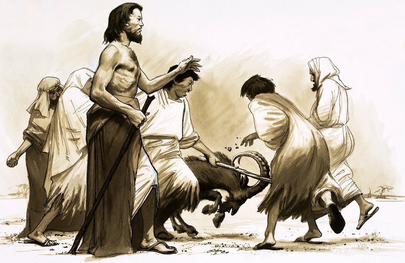 The goat was driven out into the wilderness (gouache on paper) بواسطة مدرسة اللغة الإنجليزية