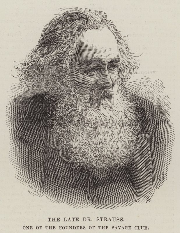 The late Dr Strauss, One of the Founders of the Savage Club (engraving) بواسطة مدرسة اللغة الإنجليزية