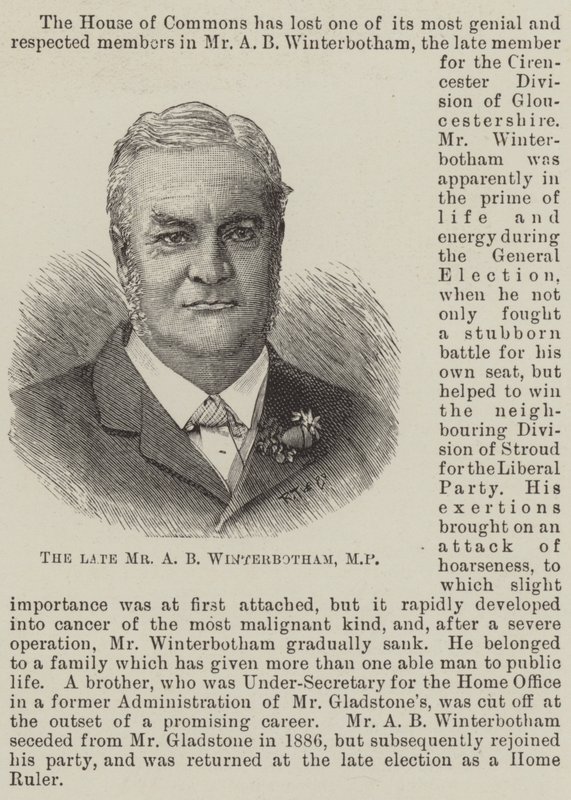 المرحوم السيد AB Winterbotham النائب (نقش) بواسطة مدرسة اللغة الإنجليزية