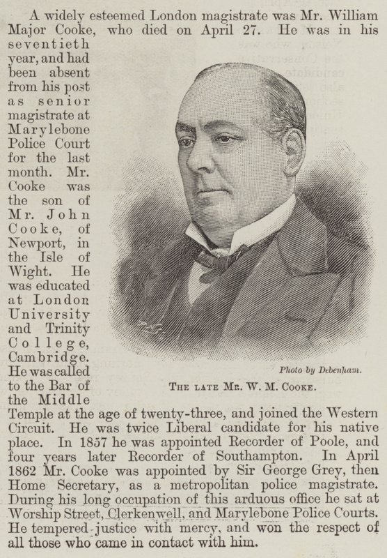 الراحل السيد WM Cooke (نقش) بواسطة مدرسة اللغة الإنجليزية