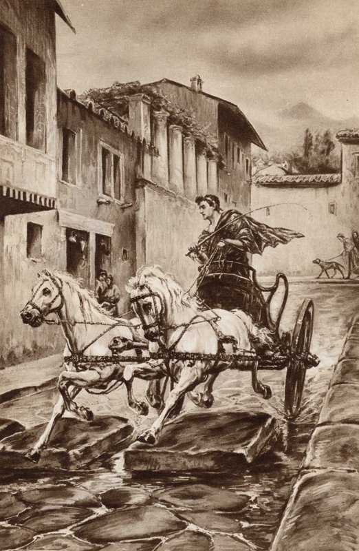 The life of a street in Pompeii in the great days before the city disappeared (colour litho) بواسطة مدرسة اللغة الإنجليزية