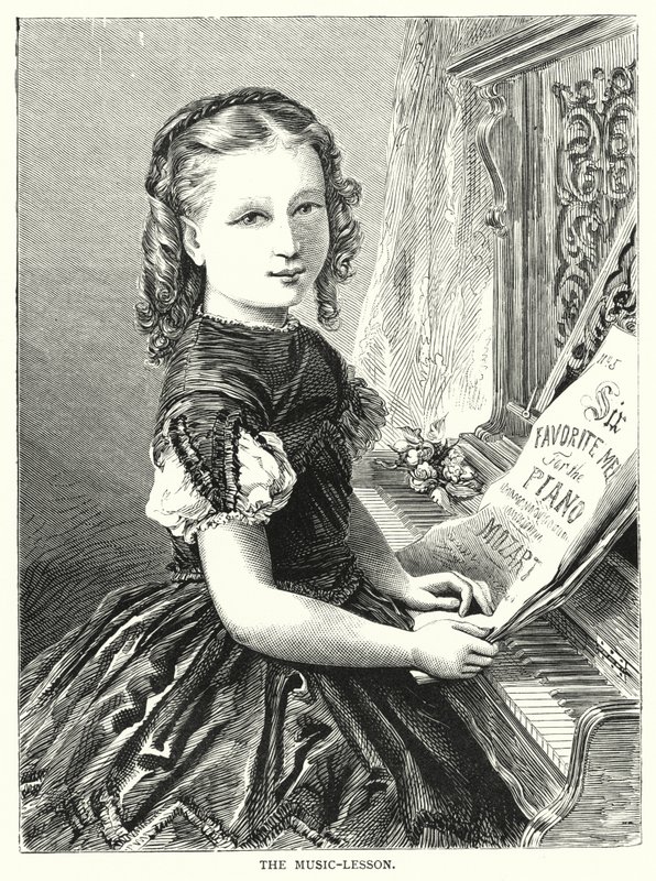 The music-lesson (engraving) بواسطة مدرسة اللغة الإنجليزية
