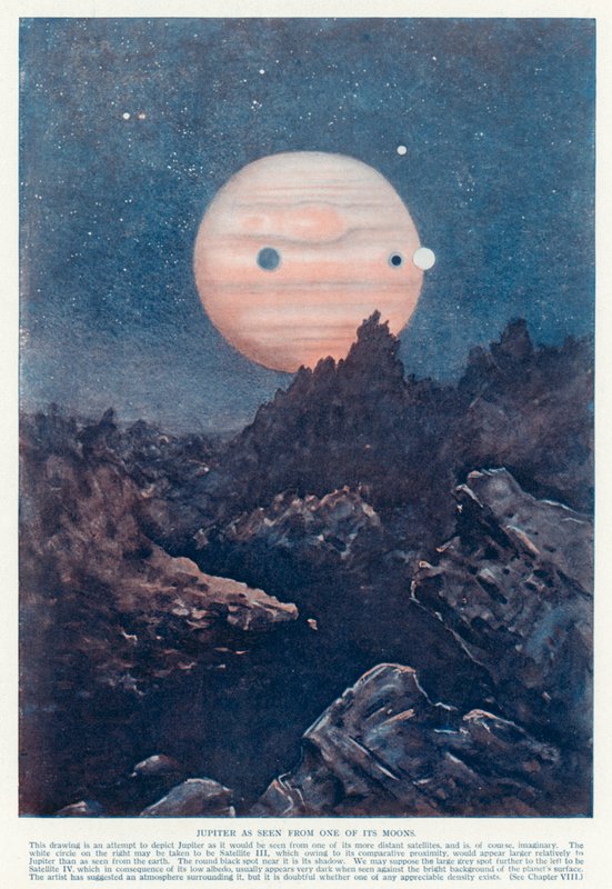 The planet Jupiter as seen from one of its moons (colour litho) بواسطة مدرسة اللغة الإنجليزية