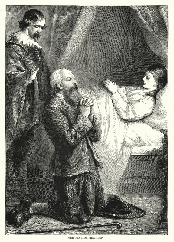 The praying shepherd (engraving) بواسطة مدرسة اللغة الإنجليزية