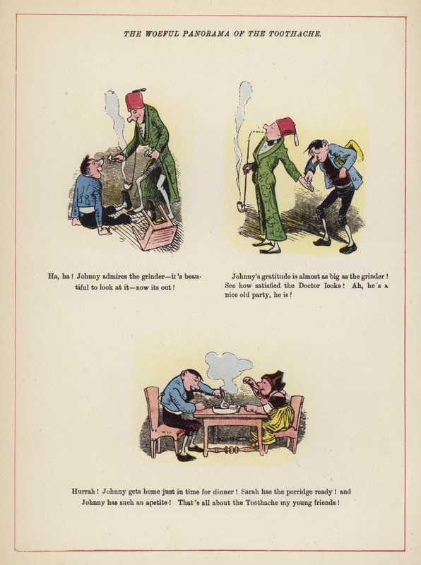 The woeful panorama of the toothache (colour litho) بواسطة مدرسة اللغة الإنجليزية