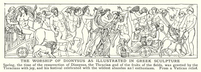 The worship of Dionysus as illustrated in Greek sculpture (litho) بواسطة مدرسة اللغة الإنجليزية
