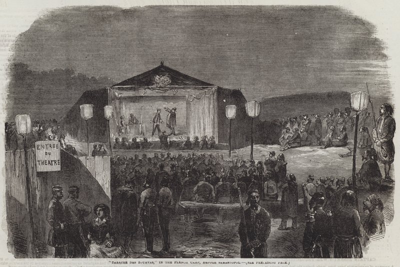 "Theatre des Zouaves," in the French Camp, before Sebastopol (engraving) بواسطة مدرسة اللغة الإنجليزية