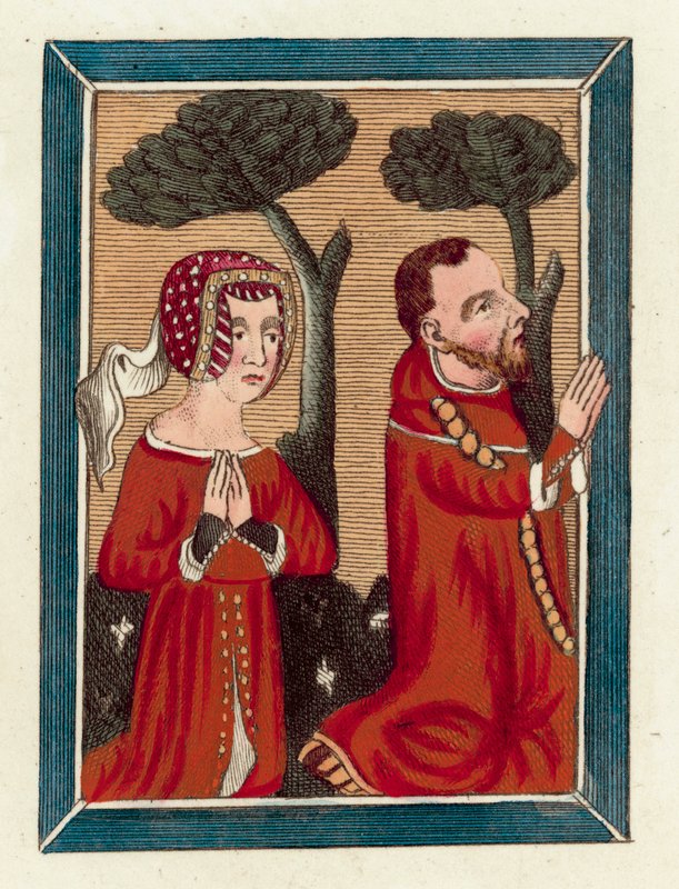 Thomas Beauchamp, Earl Of Warwick, and Margaret his wife (coloured engraving) بواسطة مدرسة اللغة الإنجليزية