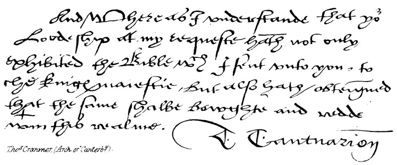Thos Cranmer ، (قوس كانتربي) بواسطة مدرسة اللغة الإنجليزية