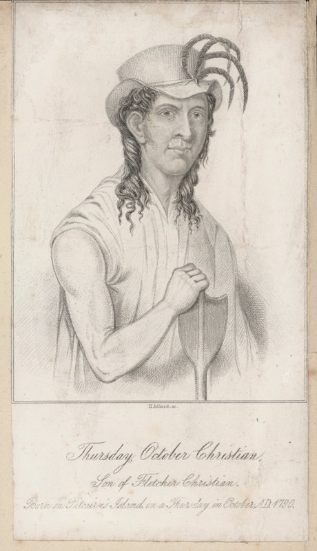 Thursday October Christian, son of Fletcher Christian (engraving) بواسطة مدرسة اللغة الإنجليزية