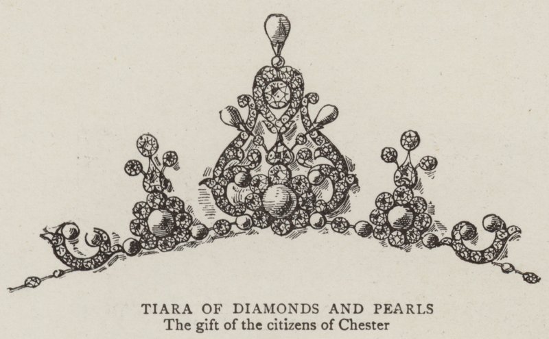 Tiara of Diamonds and Pearls (engraving) بواسطة مدرسة اللغة الإنجليزية