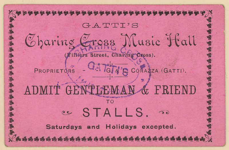 تذكرة ل Gattis Charing Cross Music Hall بواسطة مدرسة اللغة الإنجليزية