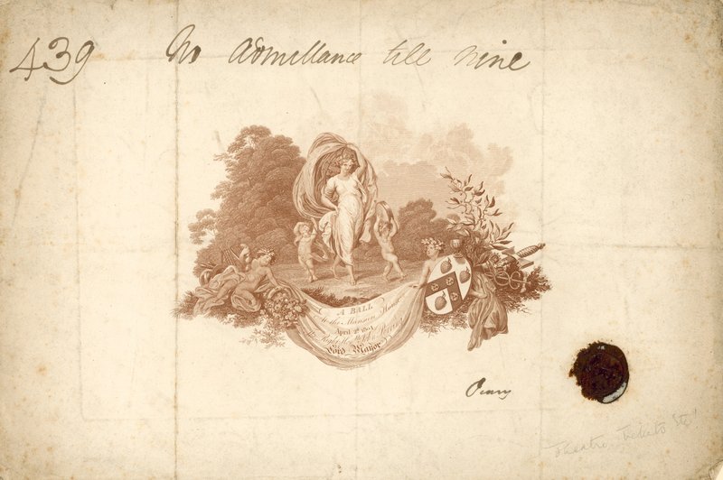 تذكرة إلى The Ball at the Mansion House ، لندن ، 2 أبريل 1804 بواسطة مدرسة اللغة الإنجليزية