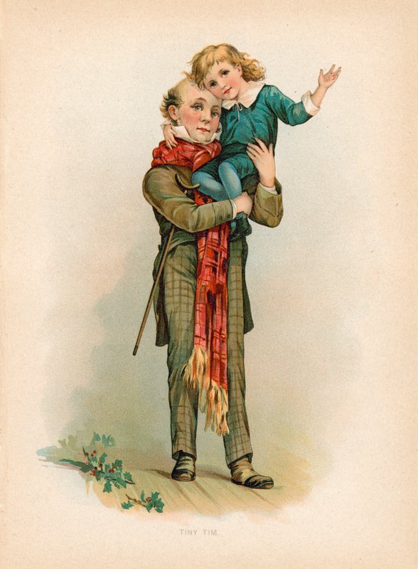 Tiny Tim (chromolitho) بواسطة مدرسة اللغة الإنجليزية